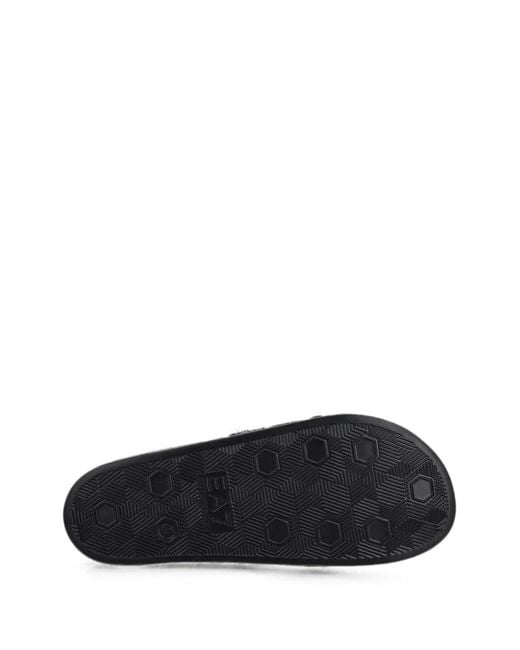 EA7 White Logo-Detail Slides for men