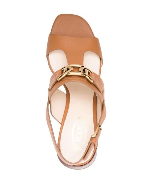 Tod's Brown Kate 75mm Leather Sandals