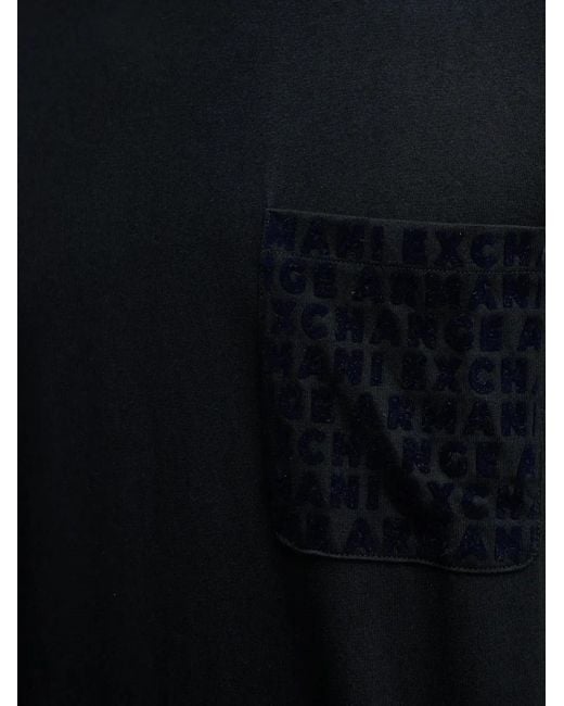 ARMANI EXCHANGE Black Pocket T-Shirt for men