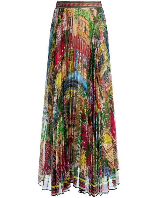 Alice + Olivia Red Katz Maxi Skirt