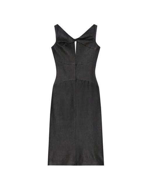 Givenchy Black Twisted-Detail Midi Dress