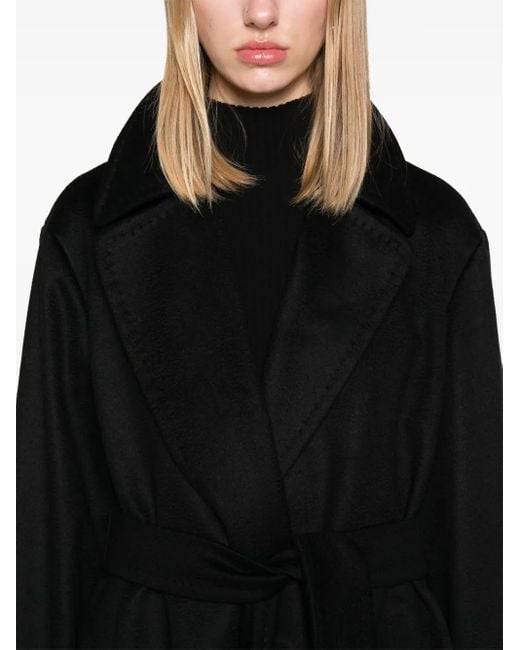 Abrigo Dravenna Con Cinturón Max Mara de color Black