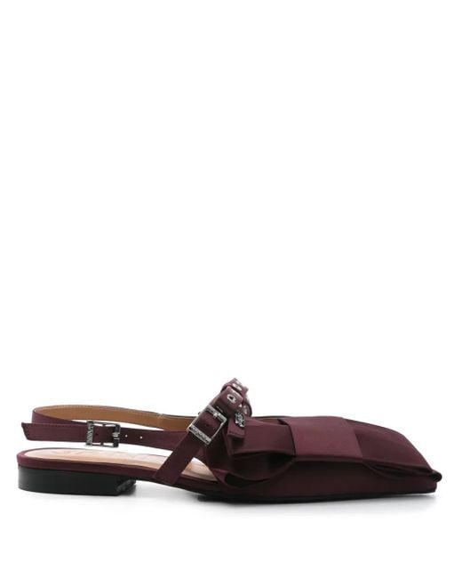 Ganni White Big Bow Ballerinas