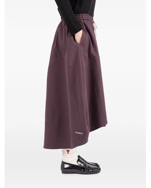 Societe Anonyme Purple Bunka Panelled Drawstring Midi Skirt