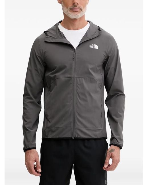 The North Face Gray Logo-Print Hooded Jacket for men
