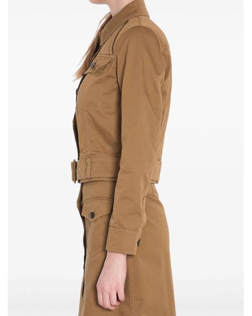 Saint Laurent Cropped Twill Jack in het Natural