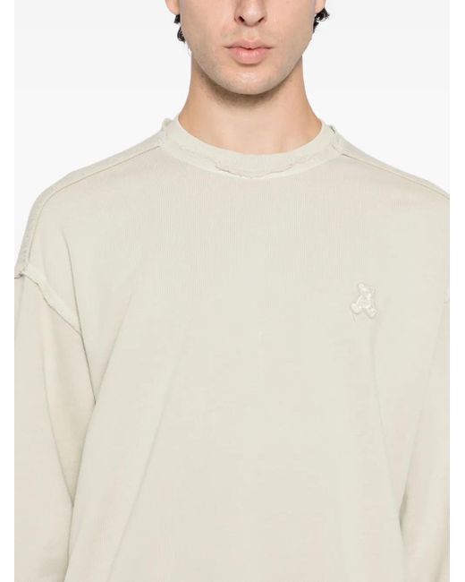 Izzue White Bear Motif Sweater for men