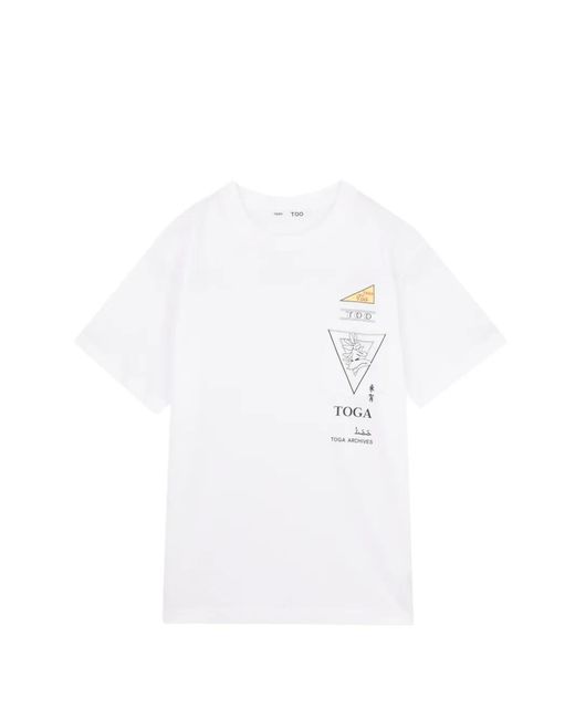 Toga White Graphic-Print T-Shirt for men