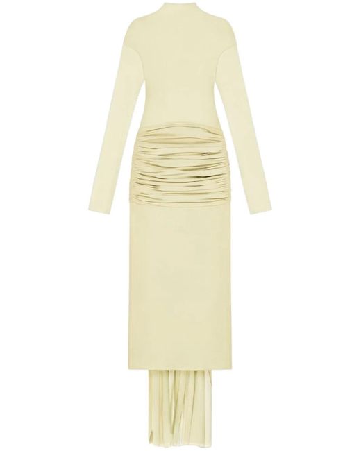 Givenchy Metallic Ruched Silk Maxi Dress
