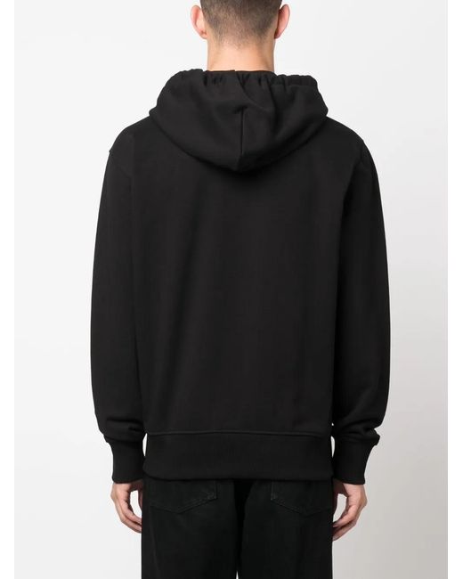 Versace Jeans Couture Black Logo-Embroidered Zipped Hoodie for men