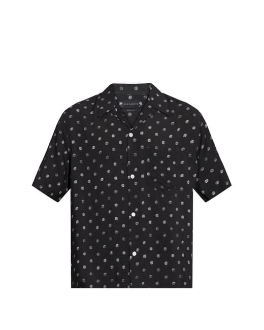 AllSaints Black Upton Buttoned Shirt for men