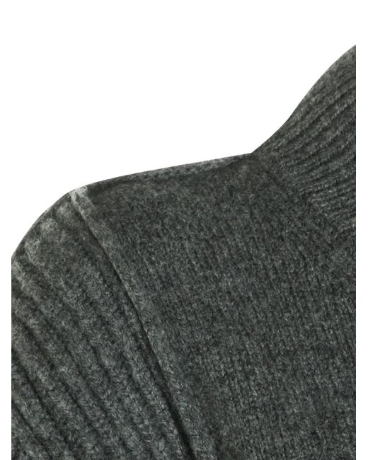 Marni Gray Ribbed-Knit V-Neck Sweater