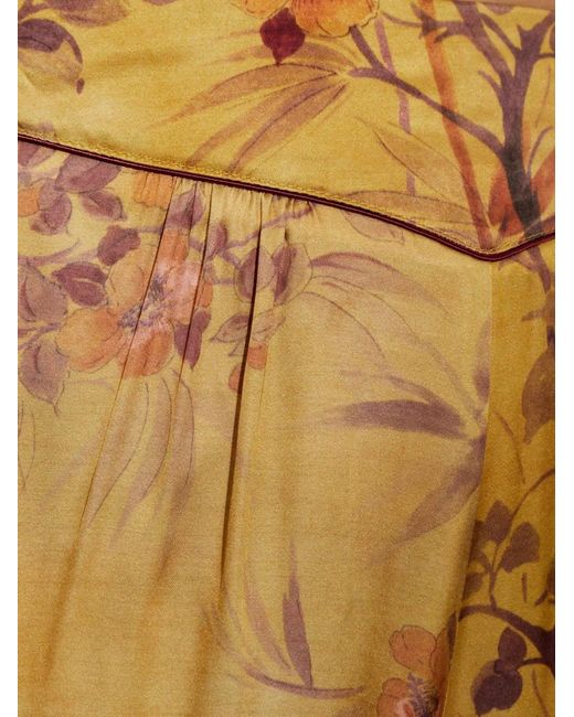 Forte_forte Metallic Botanical-Motif Wide-Leg Trousers