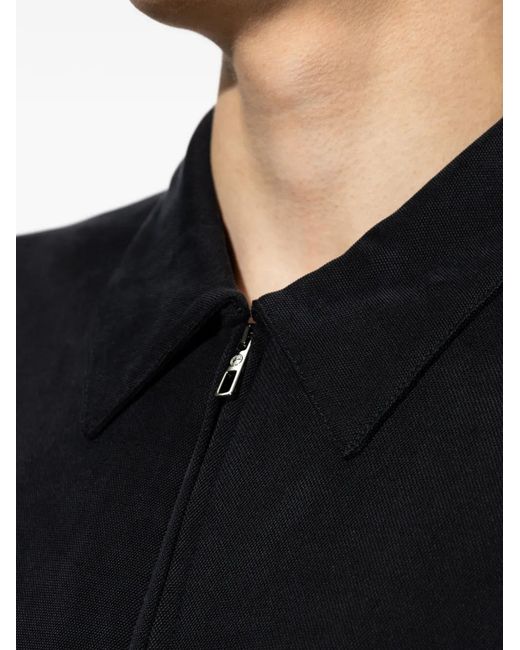 Giorgio Armani Blue Zip-Up Collared Jacket for men