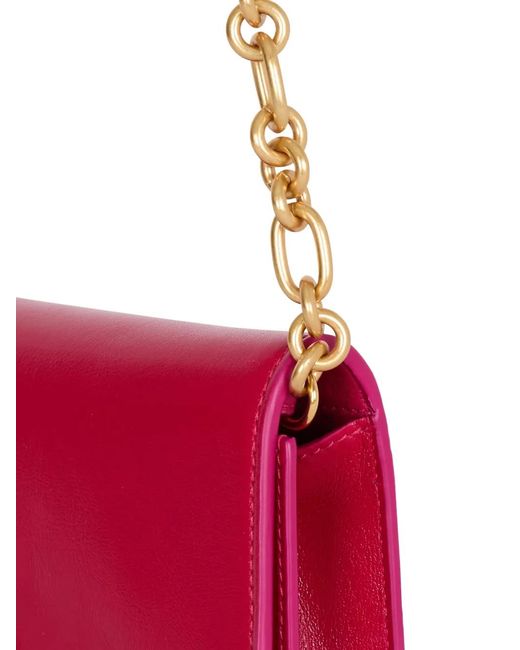Balmain Red Shuffle Calfskin Wallet With Chain