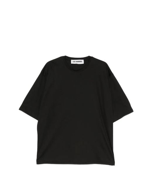 Les Hommes Black T-Shirt À Logo Imprimé for men