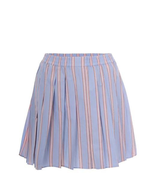 Lacoste Purple Striped Pleated Skirt