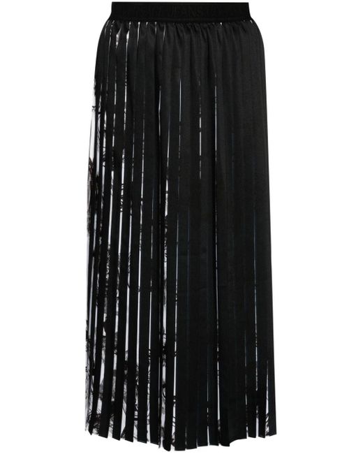 Falda midi Watercolour Couture Versace de color Black