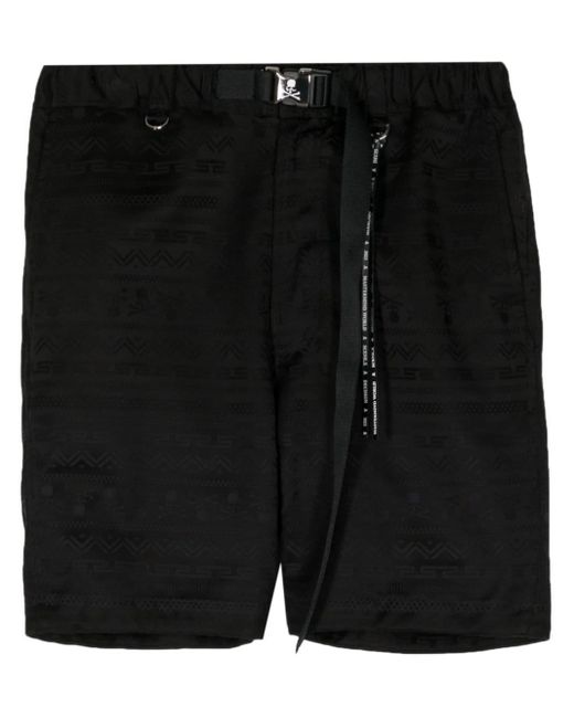 MASTERMIND WORLD Black Skull-print Cotton Shorts for men