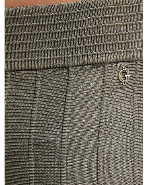 Guess Green Ribbed Flared Mini Skirt