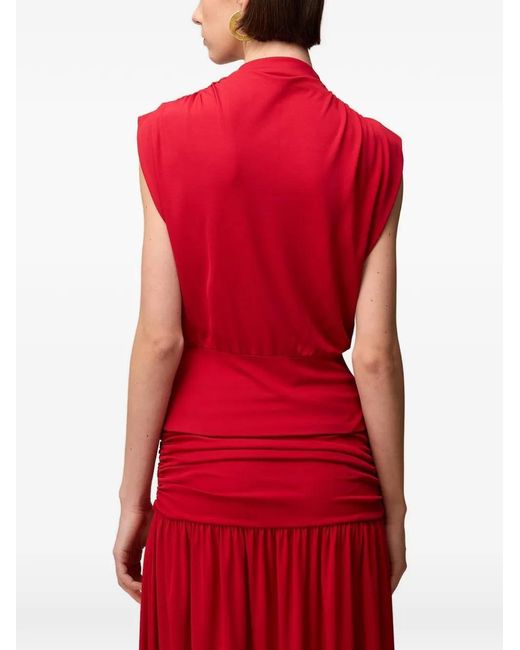 RETORI Red Draped Blouse