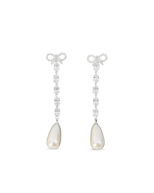 Self-Portrait White Drop Earrings