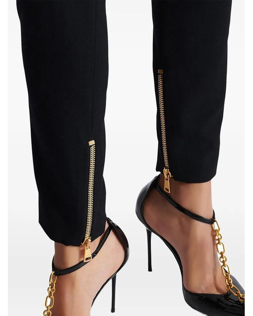 Balmain Black Zipped-Cuffs Trousers