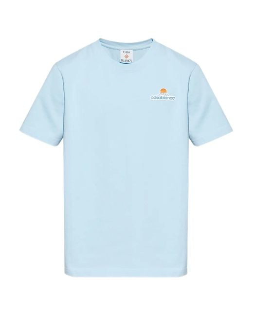 T-Shirt À Logo Brodé Casablanca pour homme en coloris Blue