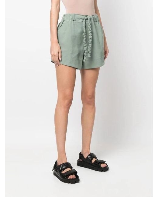 Ganni Green Drawstring Suiting Shorts