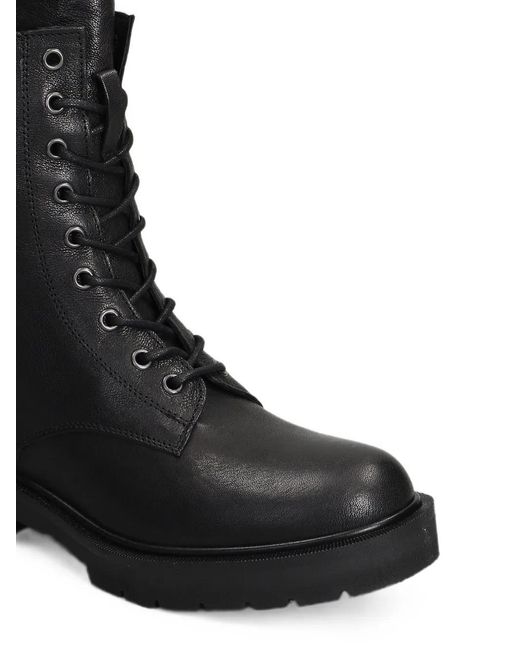 Julie Dee Black Lace-Up Combat Boots