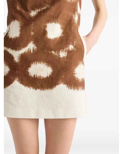 Prada Natural Printed Canvas Mini-Dress