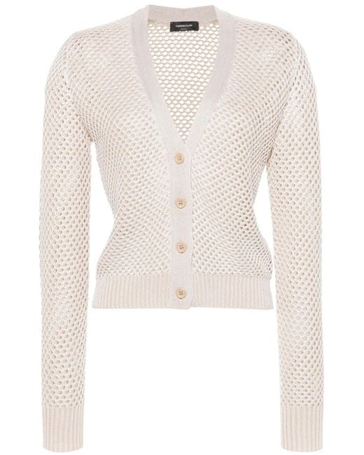 Fabiana Filippi White Open Knit Cardigan