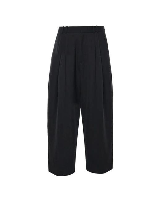 Studio Nicholson Black Pleated-Front Tailored Trousers for men