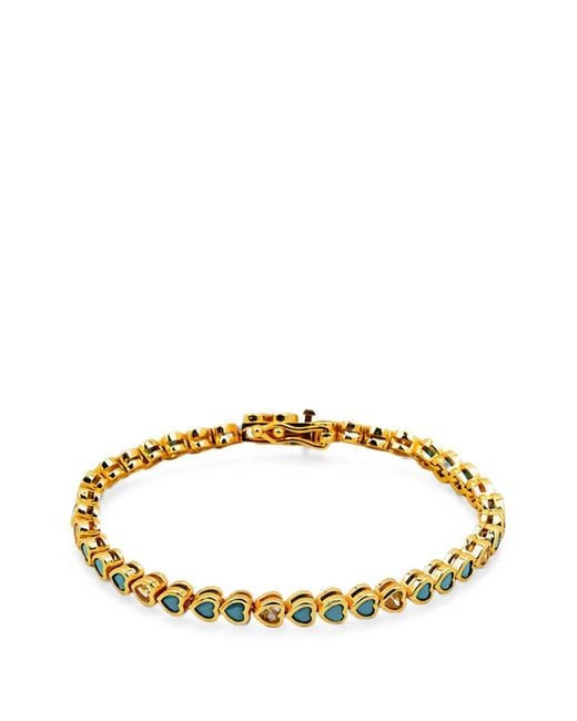Lady D World Metallic Aqua Heart Motif Stacking Bracelet