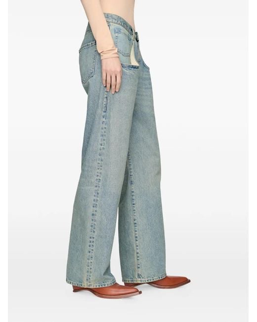 Maison Margiela Blue Straight-Leg Jeans With Exaggerated Pocket