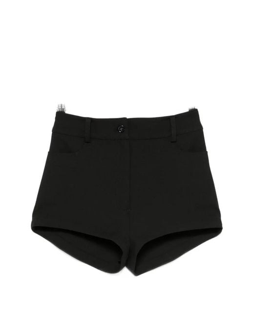 Frankie Shop Black Belt-Loops Shorts