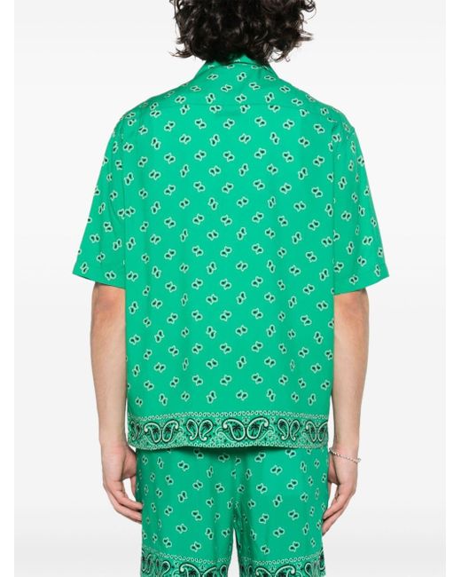 Chemise en popeline à imprimé cachemire Palm Angels pour homme en coloris Green
