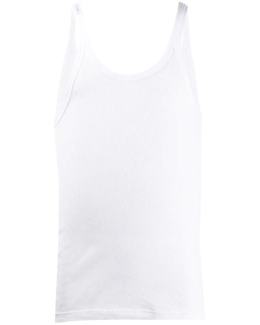Dolce & Gabbana White Fine-Rib Cotton Tank Top for men