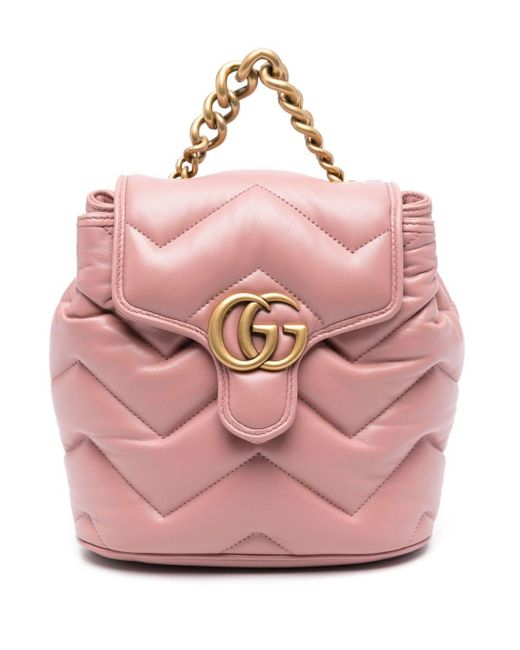 Mochila con logo GG Marmont Gucci de color Pink