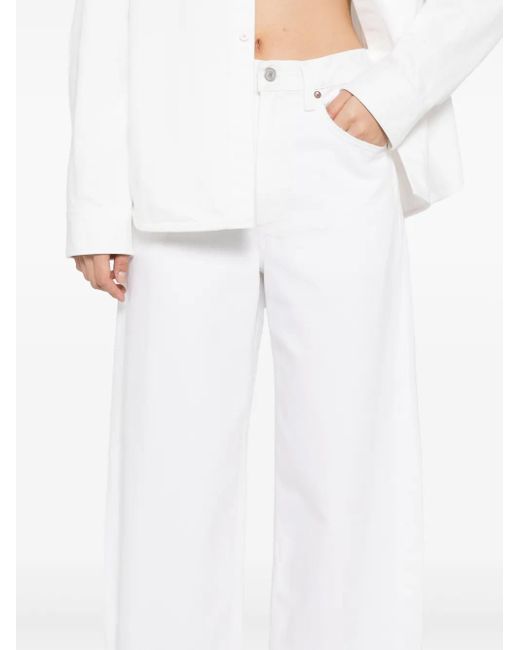 Agolde White Low Curve Fray Jeans