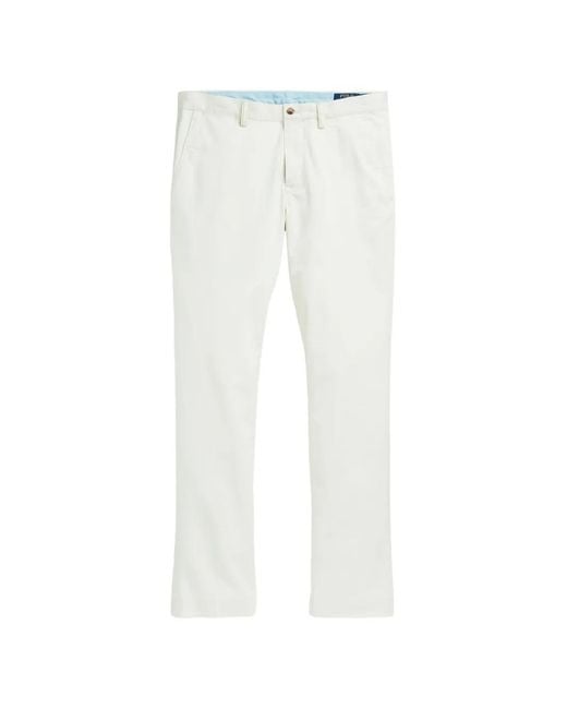 Polo Ralph Lauren White Logo-Embroidered Chinos for men