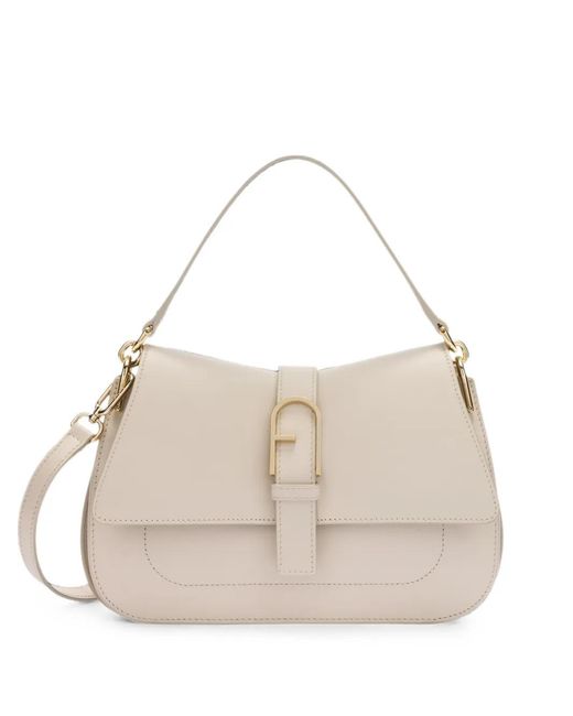 Furla Natural Medium Flow Buckled Tote Bag