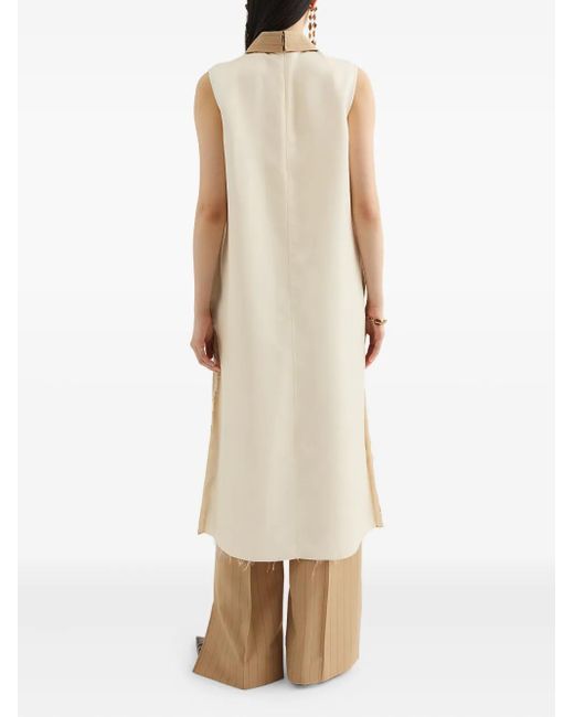 Jil Sander Midi-Jurk Met Krijtstreep in het Natural