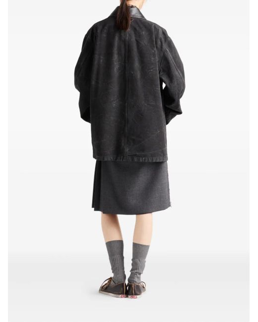 Prada Black Canvas Oversized Jacket
