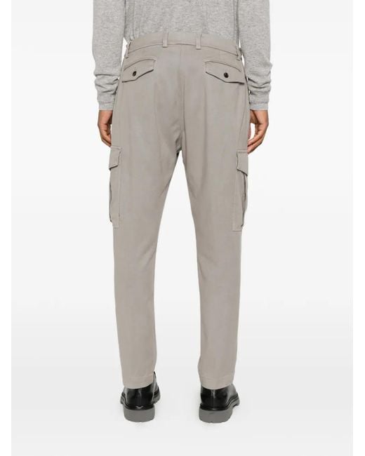 Eleventy Gray Flap-Pocket Trousers for men