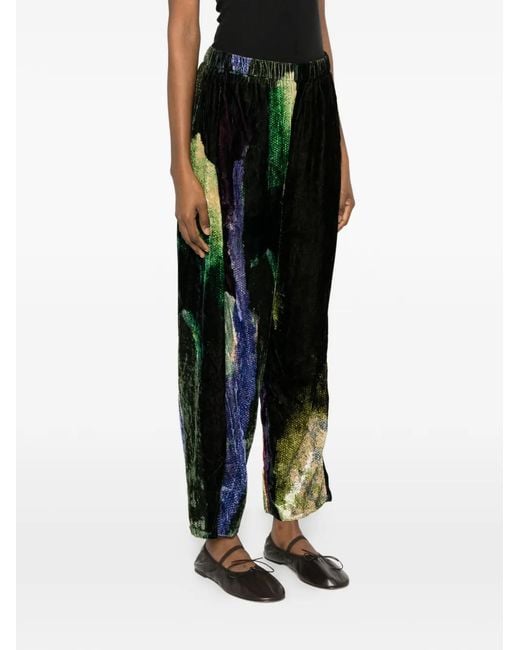 Yavi White Patterned Trousers