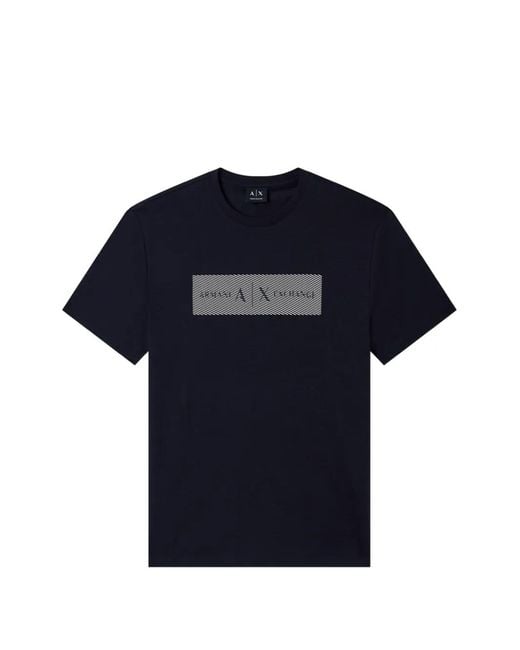 ARMANI EXCHANGE Blue Pattern T-Shirt for men