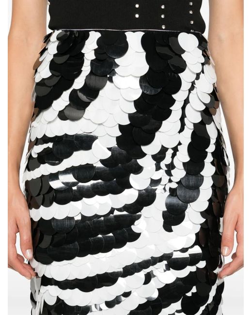 Des Phemmes Black Sequinned Midi Skirt