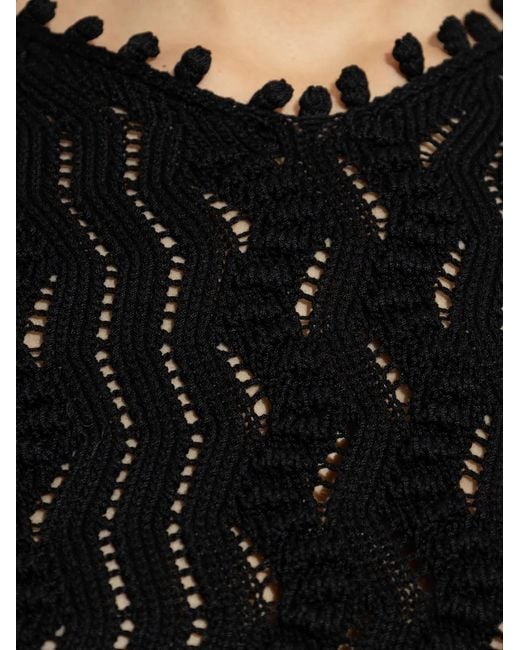 Jil Sander Black Pompom-Trim Top