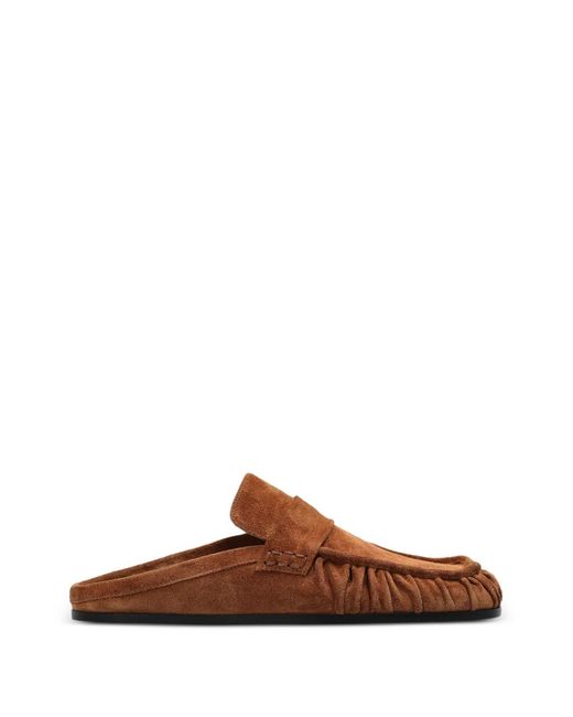 Jil Sander Brown Sabot Suede Mules